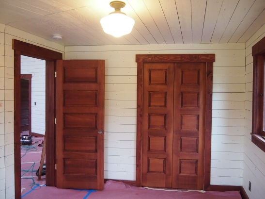 Guest bedroom closet pocket doors
